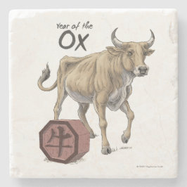 Jahr der Oxchinesischen Tierkunst Steinuntersetzer