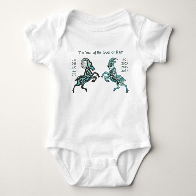 Jahr der Ram/Ziege Baby Strampler (Vorderseite)