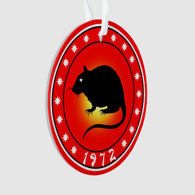 Jahr der Ratte 1972 Ornament (Vorderseite)