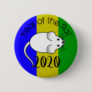 Jahr der Ratte 2020 Maus mit Text Button