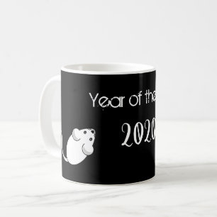 Jahr der Ratte 2020 Maus mit Text Kaffeetasse