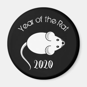 Jahr der Ratte 2020 Maus mit Text Magnet