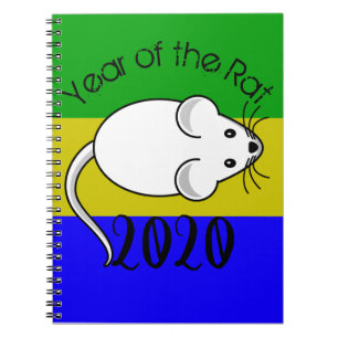 Jahr der Ratte 2020 Maus mit Text Notizblock