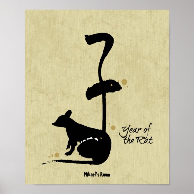 Jahr der Ratte - Chinesischer Zodiac Poster (Vorne)