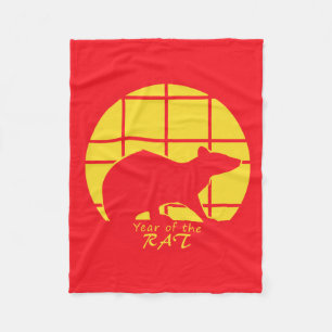 Jahr der Ratte Fleecedecke