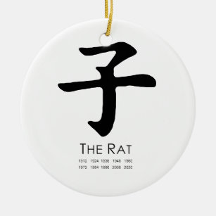 Jahr der Ratte Keramik Ornament