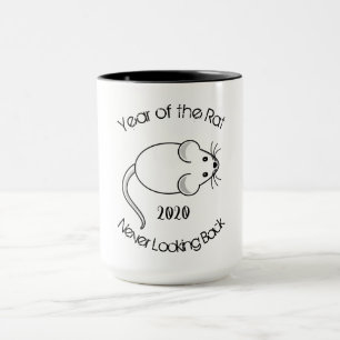 Jahr der Ratte nie Blick zurück 2020 Vision Tasse