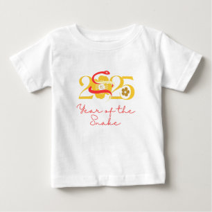 Jahr der Schlange 2025 Blume Baby T-shirt