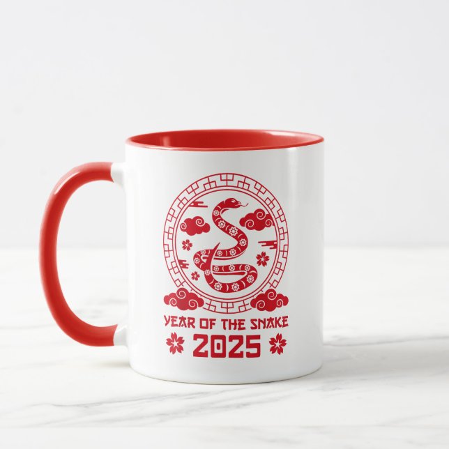 Jahr der Schlange 2025 Chinesisches Neujahr Tasse (Links)