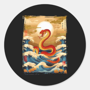 Jahr der Schlange 2025 Chinesisches Zodiak Lunar N Runder Aufkleber