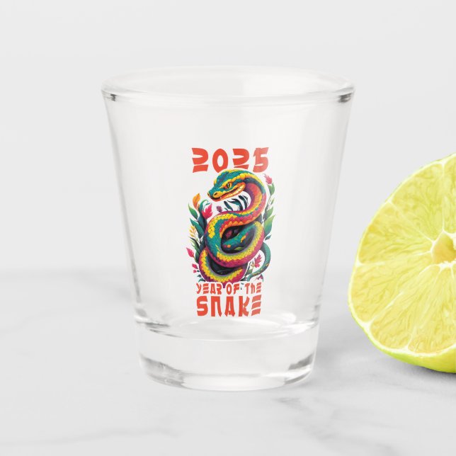 Jahr der Schlange 2025 Schnapsglas (Vorderseite)