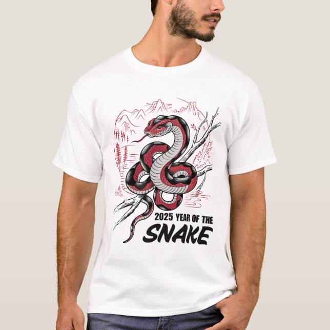 Jahr der Schlange 2025 T-Shirt (Vorderseite)