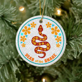 Jahr der Schlange Keramik Ornament