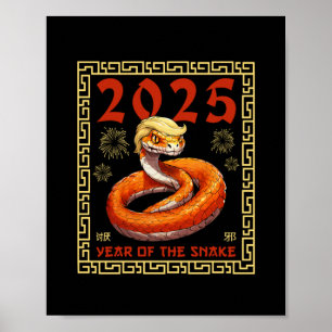 Jahr der Schlange Trumps 2025 Poster