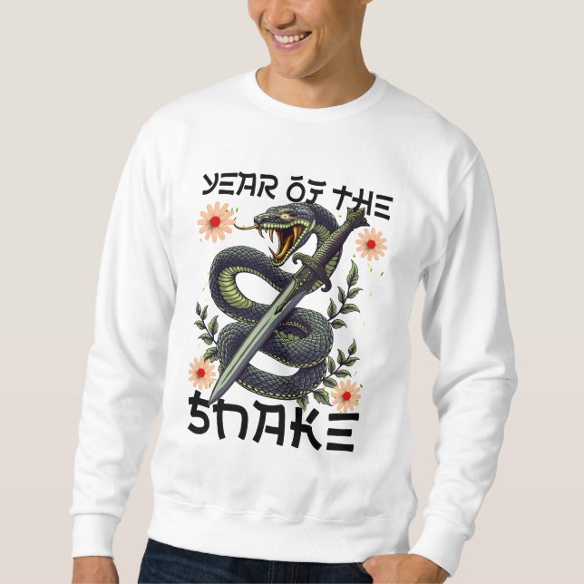 Jahr der Schlange Zodiac Chinesisches Neujahr Sweatshirt (Vorderseite)