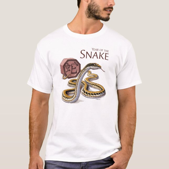 Jahr der Schlangen-chinesischen Tierkreis-Kunst T-Shirt (Vorderseite)
