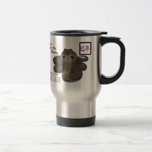 Jahr der Schlangen-rostfreier Stahl-Reise-Tasse Reisebecher