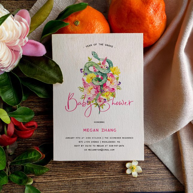 Jahr der Schlangenblüte | Einladung der Babydusche (Von Creator hochgeladen)