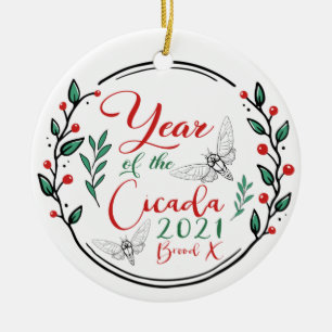 Jahr der Schlucht von Cicada 2021 X  Keramik Ornament