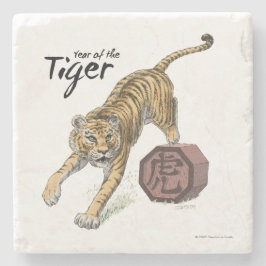 Jahr der Tiger Chinesischen Tierkunst Steinuntersetzer