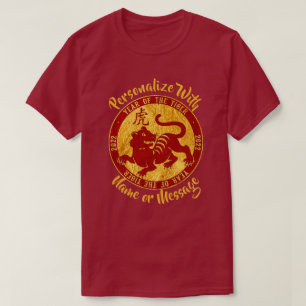 Jahr der Tiger-Imitate Gold T-Shirt