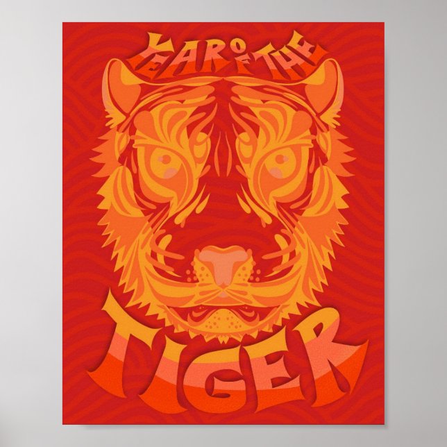 Jahr der Tiger-Print Poster (Vorne)
