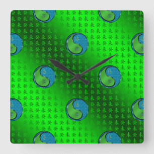 Jahr der Wasserziege Quadratische Wanduhr