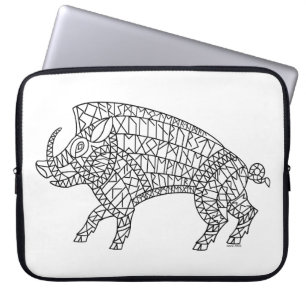 Jahr der Wildschweine mit Runen Laptopschutzhülle