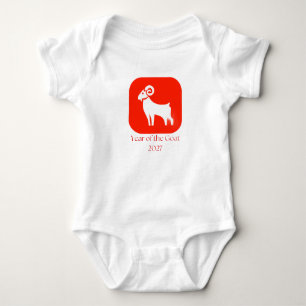 Jahr der Ziege 2027 Baby Strampler