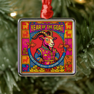 Jahr der Ziege 2027 Lunar Neujahrs-Schmuck Ornament Aus Metall