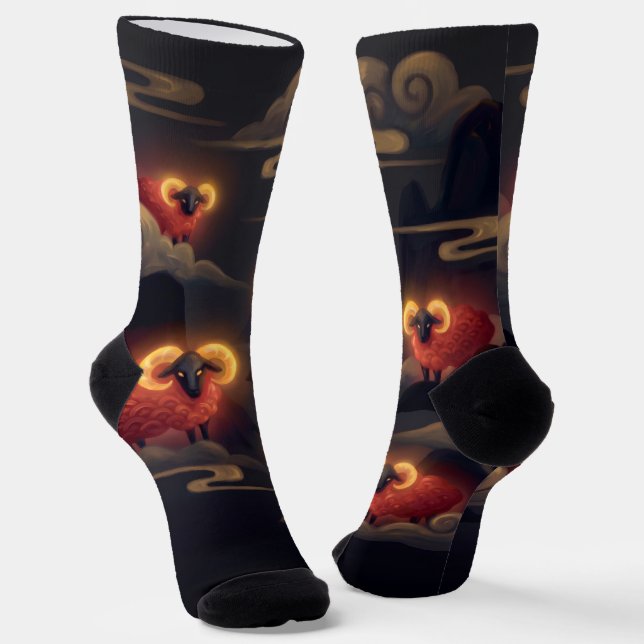 Jahr der Ziege 2027 Socken (Gewinkelt)
