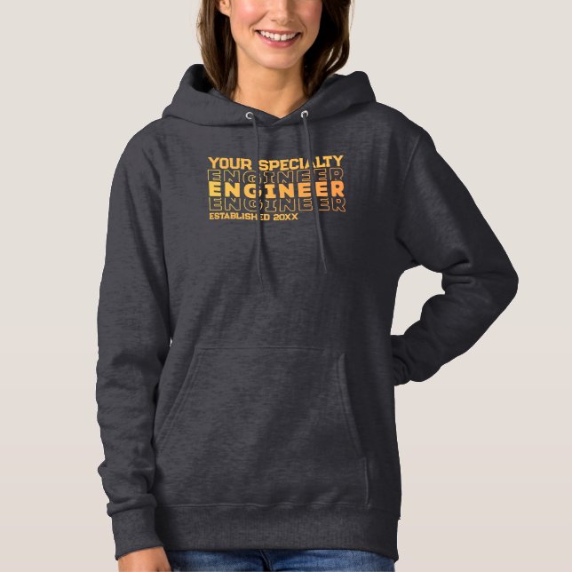 Jahr des Abschlusses für personalisierte Ingenieur Hoodie (Vorderseite)