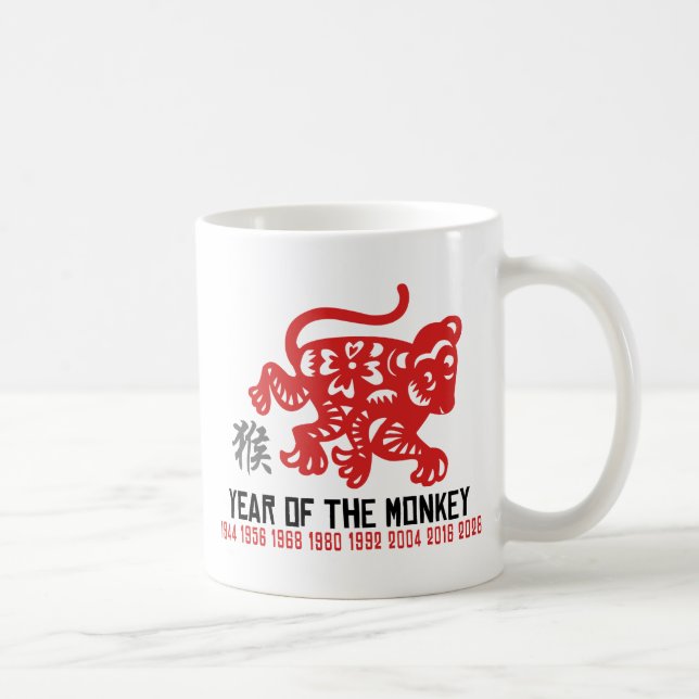 Jahr des Affe-Papier-Schnittes Kaffeetasse (Rechts)