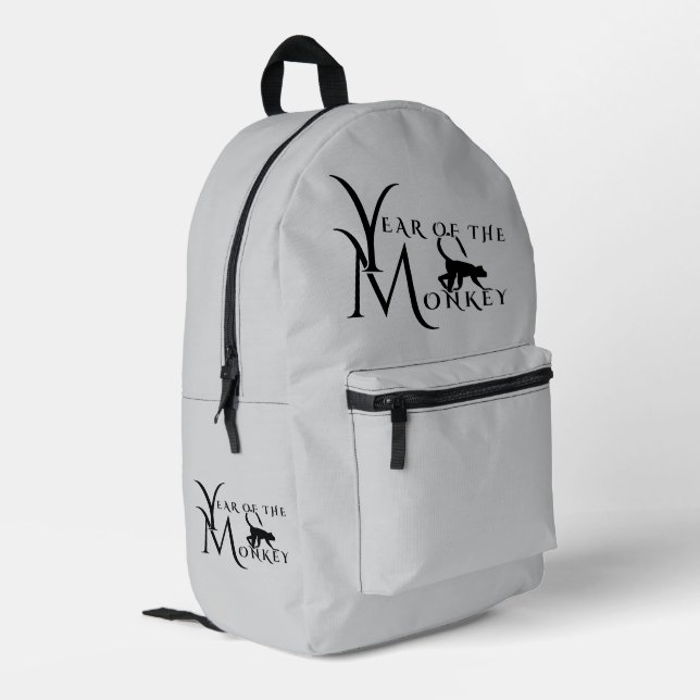 Jahr des Affen Bedruckter Rucksack (Rückseitige Ecke links)