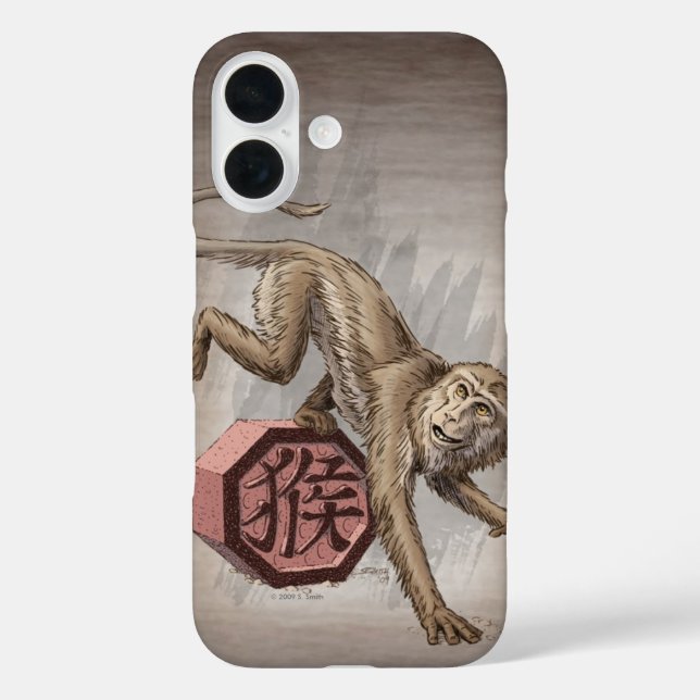 Jahr des Affen Chinesisch Zodiac Art iPhone Fall iPhone 16 Hülle (Rückseite)