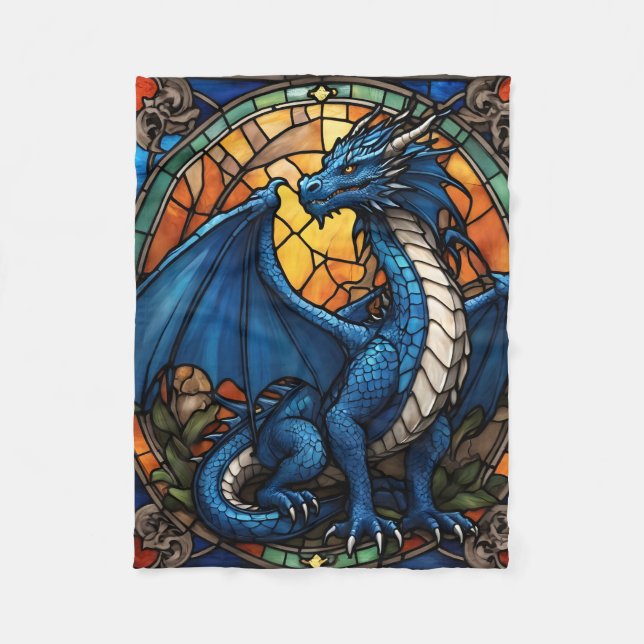 Jahr des blauen Drachen 2024 Fleecedecke (Vorderseite)