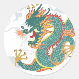 Jahr des chinesischen Drachen-Neujahrs 2024 Runder Aufkleber