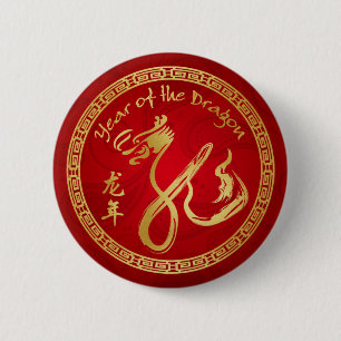 Jahr des Drachen 2012 - Glückliches chinesisches  Button