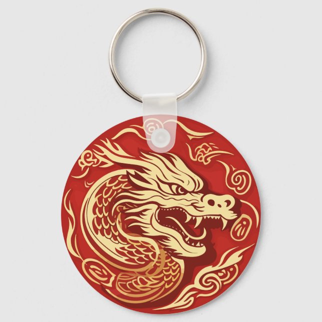 Jahr des Drachen 2024 Chinesisches Mondjahr 2024 Schlüsselanhänger (Vorderseite)
