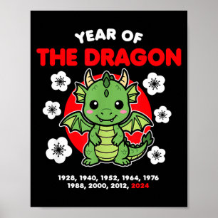 Jahr des Drachen 2024 Chinesisches Neujahr K Poster