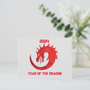 Jahr des Drachen 2024 Feiertagspostkarte