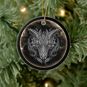 Jahr des Drachen 2024 Keramik Ornament