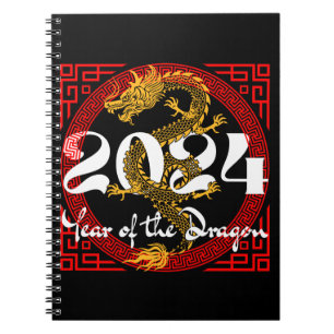Jahr des Drachen 2024 Notizblock