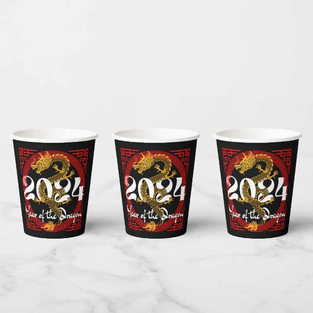 Jahr des Drachen 2024 Pappbecher (Multi)