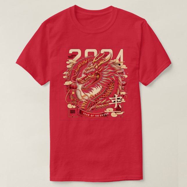 Jahr des Drachen 2024 T-Shirt (Design vorne)