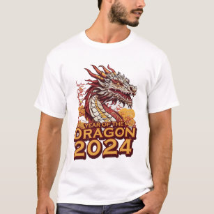 Jahr des Drachen 2024 T - Shirt der Männer, Drache