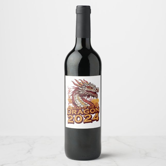 Jahr des Drachen 2024 Weinetikett (Vorderseite)