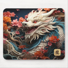 Jahr des Drachen 2024 | Weißer Drache Mousepad