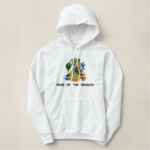Jahr des Drachen Bestickter Hoodie