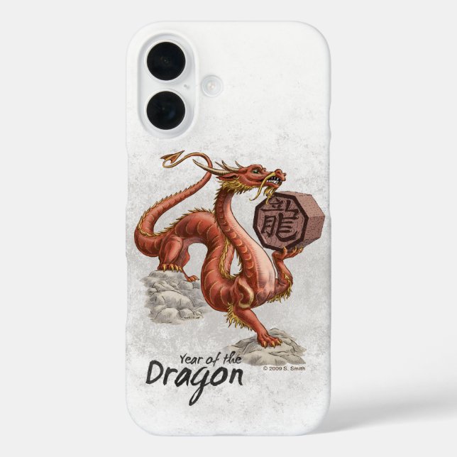 Jahr des Drachen Chinesisch Zodiac Art Case-Mate S iPhone 16 Hülle (Rückseite)